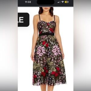Dress the Population embroidered bustier Carlita midi-dress